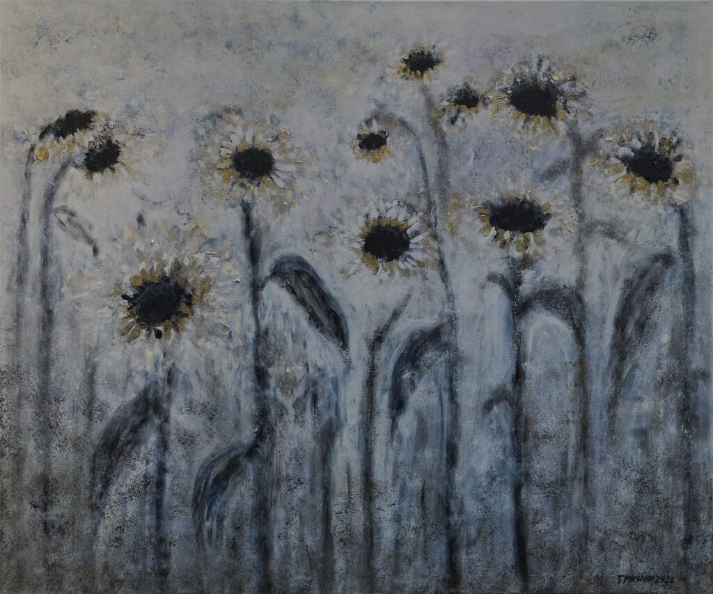 Burnt sunflowers